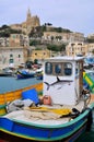 Malta fishing boats in the Mgarr village
